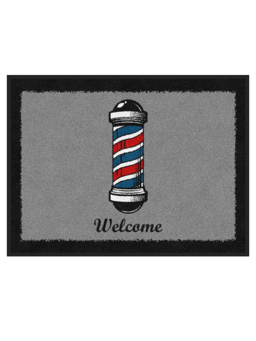 Welcome Floor Mat - Barber Pole Horizontal (New Design) 3'x4'