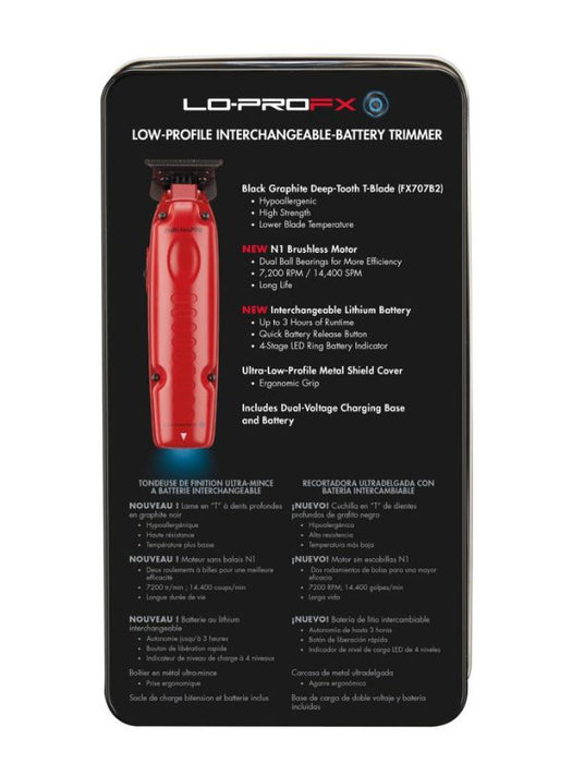 BaBylissPRO Lo-Pro FXONE Cordless Trimmer Red