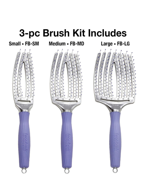 Oliva Garden FingerBrush Vented Hair Brush Combo w/ Gift Bag