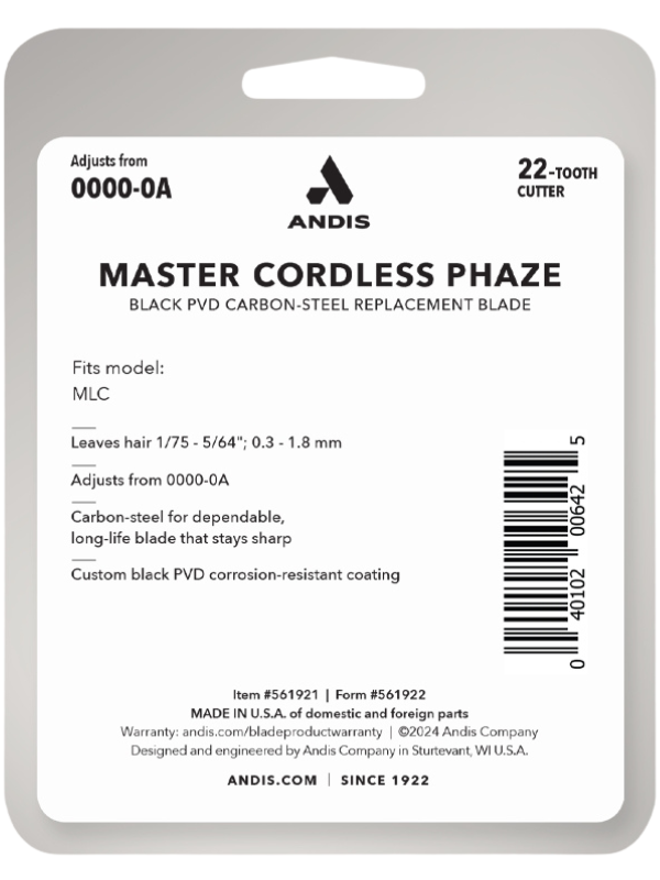 Andis Master black label replacement blade info