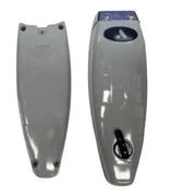A replacement part kit containing a gray plastic handle, a gray plastic cover, and a silver resealable pouch, displayed against a white background.
