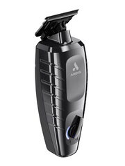 Black Andis trimmer on a white background with blade