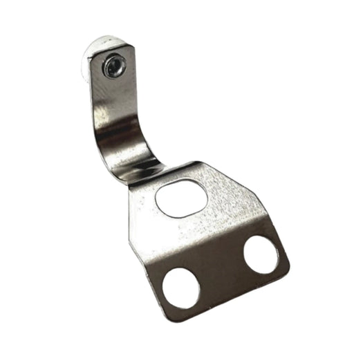 Silver tension spring assembly part on a white background