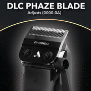 Black hair trimmer with 'PHENOM' branding on a dark background