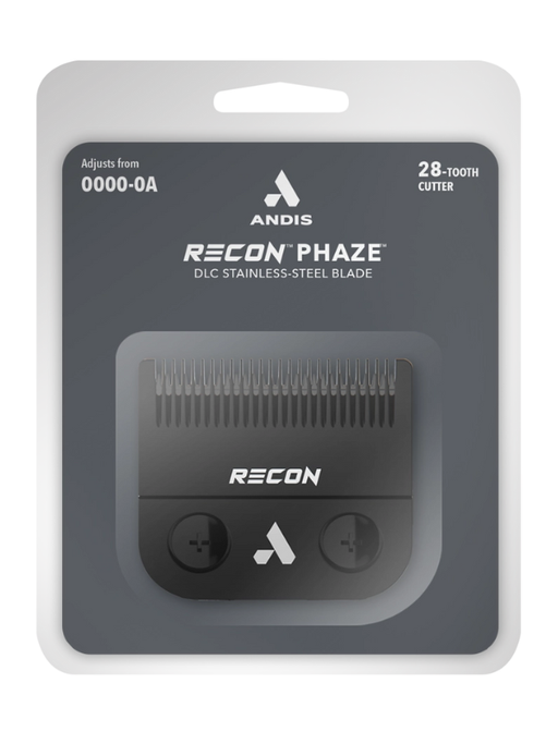 Andis Recon Phaze blade packaging with brand logo on a white background