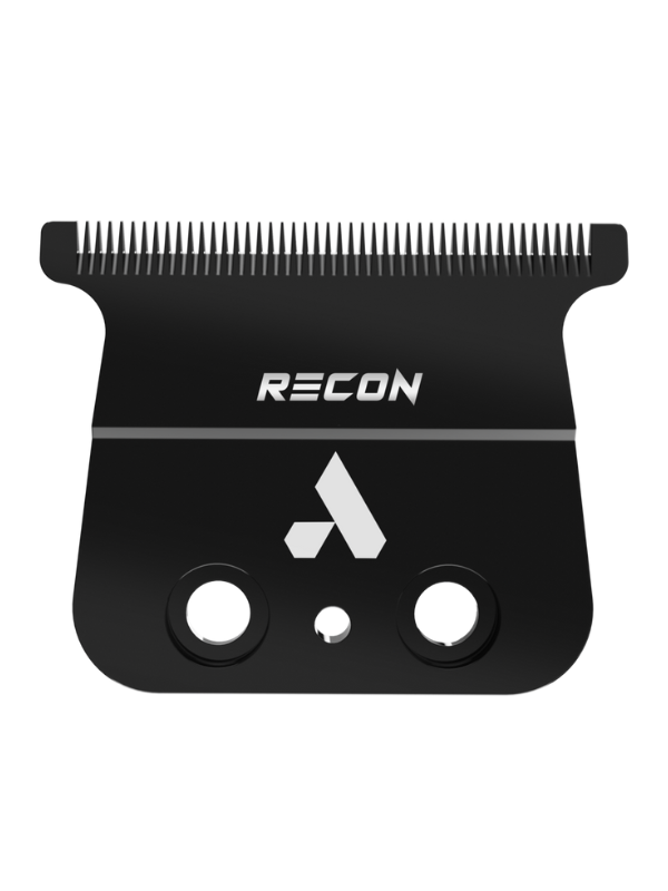 Black trimmer head with 'RECON' branding on a white background