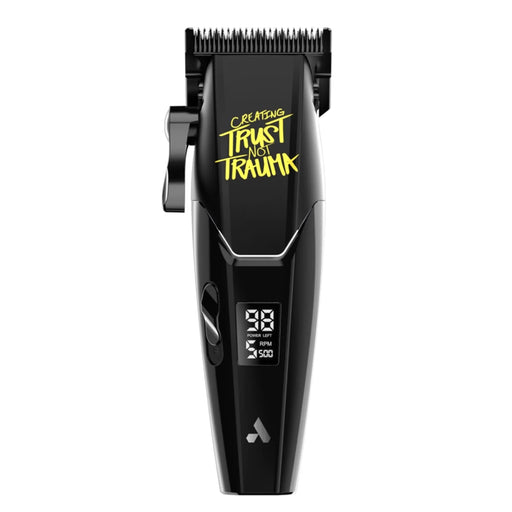 Zephyr black hair clipper with digital display on a white background