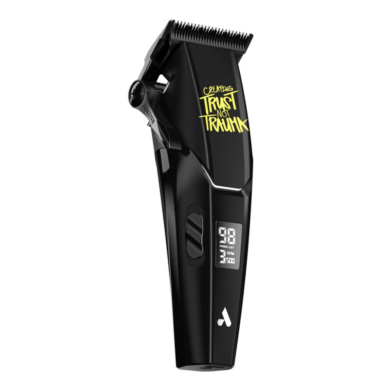 Zephyr hair clipper with yellow text on a white background