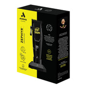 Andis Zephyr cordless clipper packaging with a yellow and black design