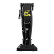 Black hair clipper with digital display on a white background