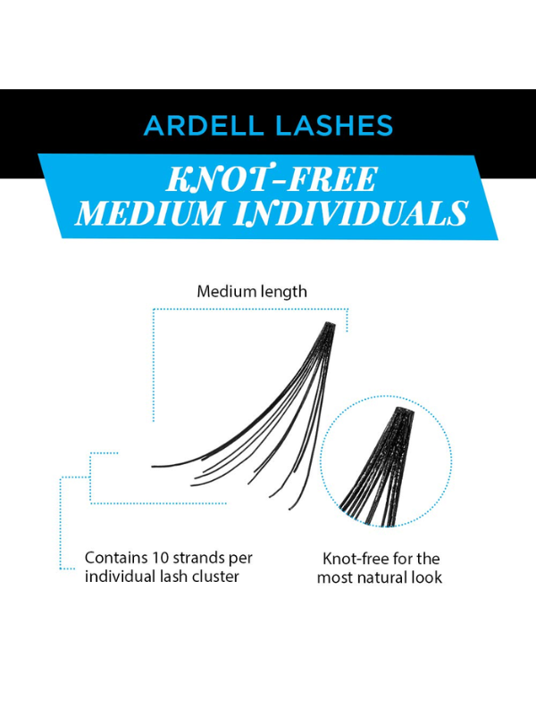 Pestañas individuales Ardell Medium-Black 56 sin nudos