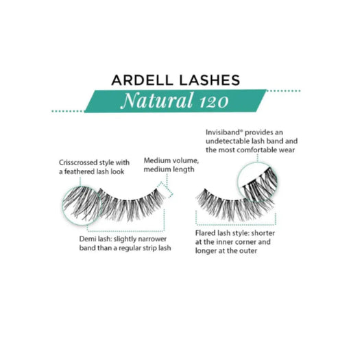 Ardell Lashes Natural 120 with product details on a white background