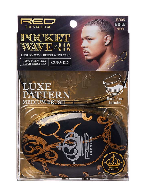 Red Premium Palm Brush Medium with Case "Designed Chain"