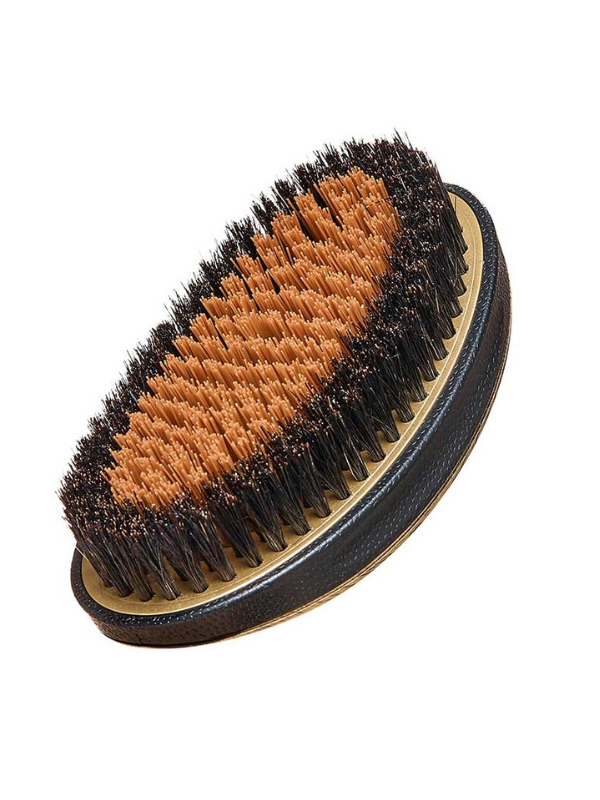 Red Premium Palm Brush Mixed 2 in 1 Medium & Hard "Gold Metallic" #BR08