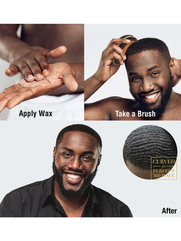 Red Premium Palm Brush Mixed 2 in 1 Medium & Hard "Gold Metallic" #BR08