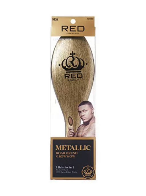 Red Premium Brush Curve Mixed 2 in 1 Medium & Hard "Gold Metallic"