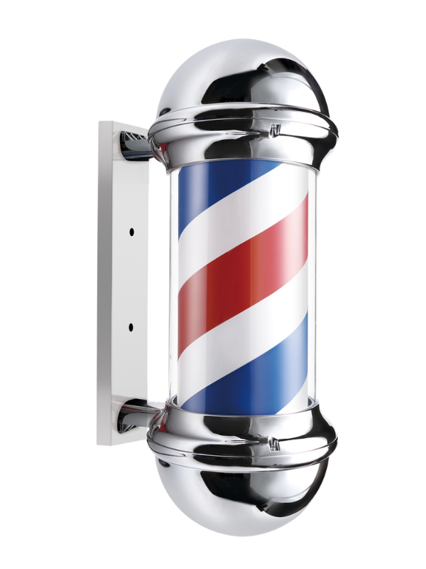 Barber Signature Barber Pole with Color Stripes