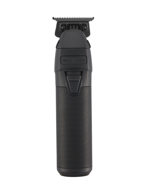 Black grooming trimmer on a white background
