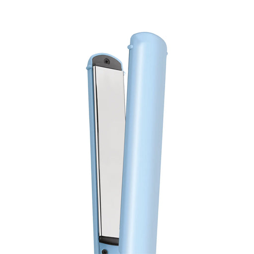 Light blue hair straightener on a white background