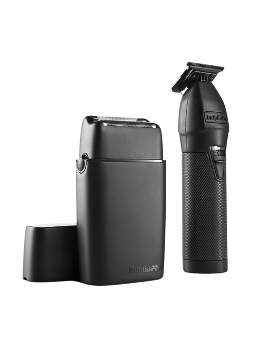 BaBylissPRO LimitedFX Matte Black Trimmer and Double-Foil Shaver Combo Set