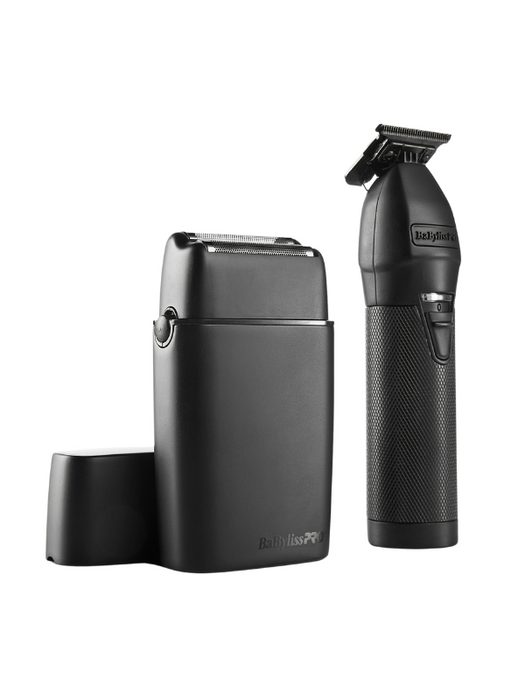 BaBylissPRO LimitedFX Matte Black Trimmer and Double-Foil Shaver Combo Set