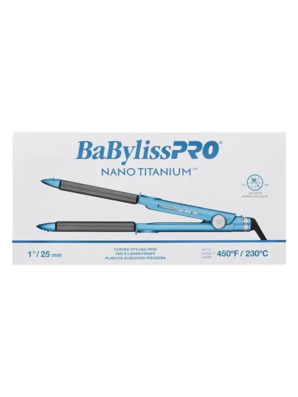 BaBylissPRO Nano Titanium 1" Curved Styling Iron #BNT4061UC