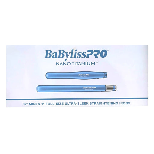 BaBylissPRO Nano Titanium 3/4" & 1" Flat Iron Set #BNTPP93 on a white background