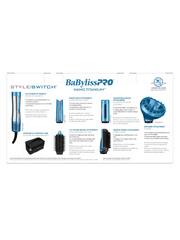 BaBylissPRO Nano Titanium hair styling tool with attachments on a white background