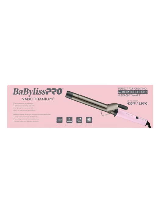 BaBylissPRO Nano Titanium hair straightener packaging on a white background