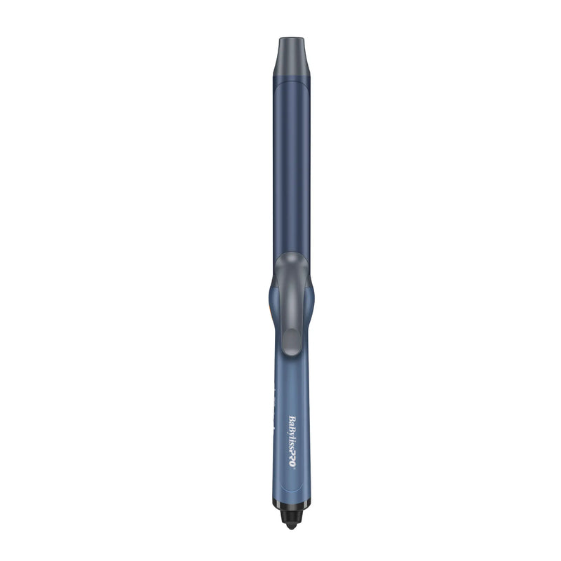 Blue hair straightener on a white background