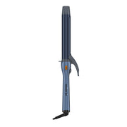 Blue hair straightener on a white background