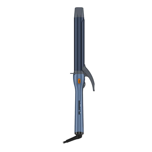 Blue hair straightener on a white background