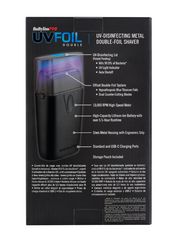 BaBylissPRO-UV-Disinfecting-Matte-Black-Double-Foil-Shaver-Back-Packaging