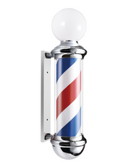 Barber Pole with Top Lightbulb
