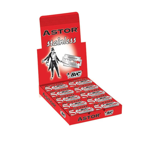 Bic Astor Stainless Steel Double Edge Safety Razor Blades - 100 Ct (20x5)