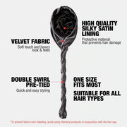 Hair turban with features highlighted on a white background