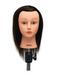 Mannequin head with brown hair and 'Bridgette' branding on a white background