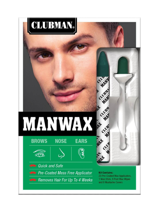 Clubman ManWax kit packaging with a man's face and product components.
