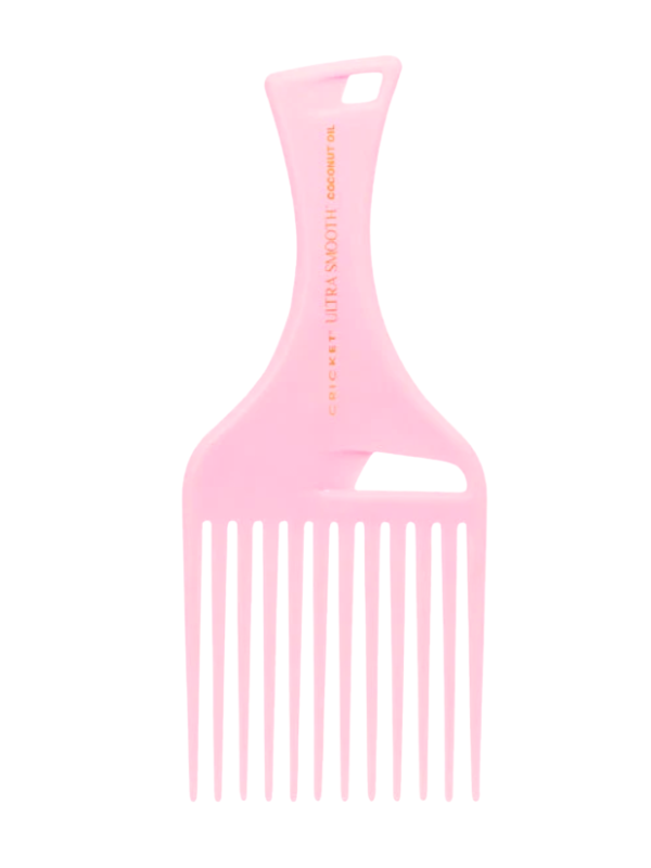 Pink hair comb on a white background