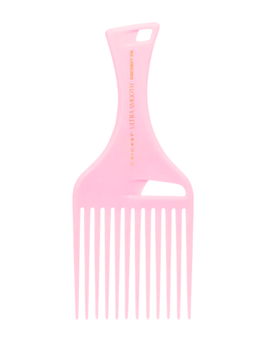Pink hair comb on a white background