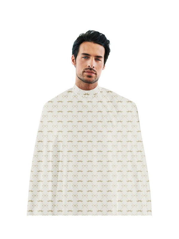 Cricket Black, Beige, and Moustache Cape