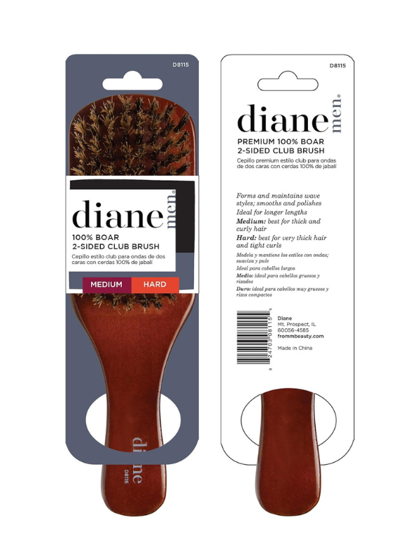 Cepillo de cerdas de jabalí de 2 caras Diane 100 % #D8115