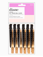 Diane 12 Pack 3 1/2" Black & Gold Duck Bill Clips
