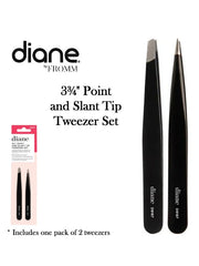 Diane by Fromm 3.75" Point and Slant Tip Tweezer Set
