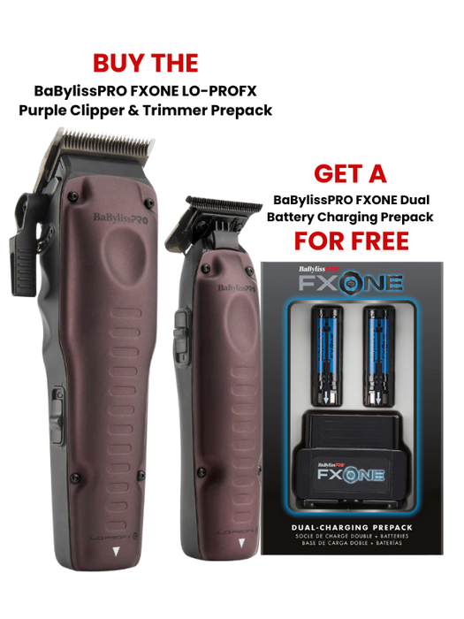 BaBylissPRO FXONE LO-PROFX Purple Clipper & Trimmer Prepack #FX129PTO