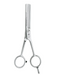 Hair cutting scissors with a comb on a white background