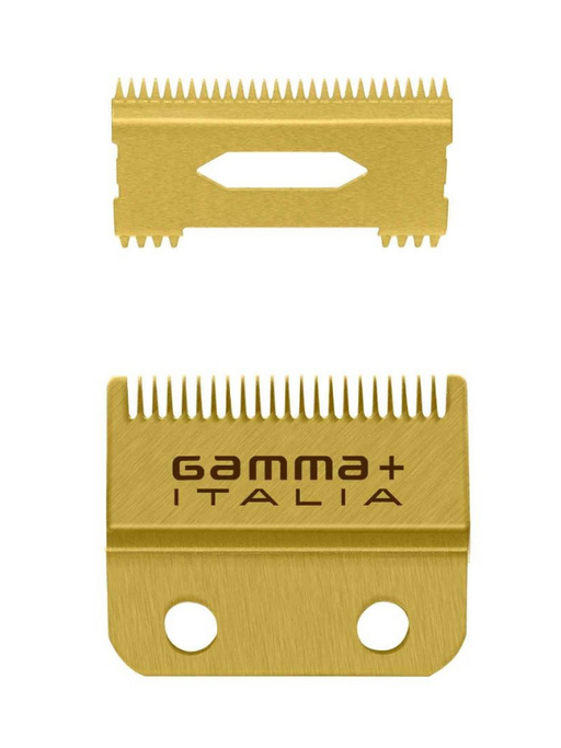 Gamma+ Clipper Blade with Gold Fixed Fade Blade & Gold Slim Deep Moving Blade