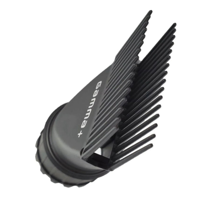 Black hair clipper comb with 'GamaMax' branding on a white background