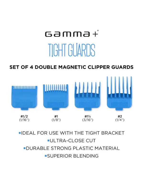 Protecciones de ajuste magnético Gamma Dub de neodimio azules, paquete de 4