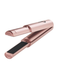 Rose gold hair straightener on a white background